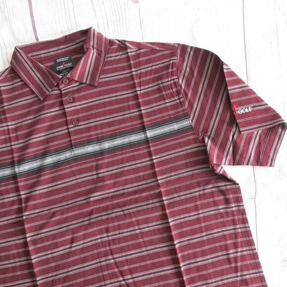 Mike Weir 100% Cotton Multi Color Stripe Short Sleeve Golf Shirt - Size Large - Picture 3 of 5